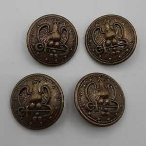 Vintage Lot of 4 Brass Sew On Buttons USA Navy Military Eagle Anchor 13 Stars